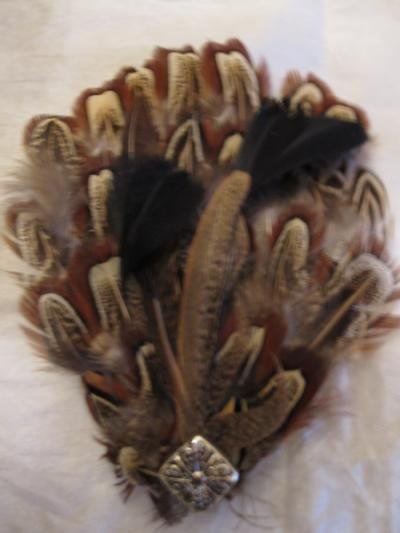 Brown quail feather fascinator