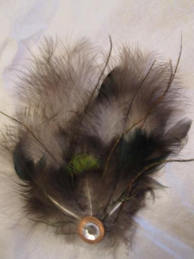 Peacock down and feathers Fascinator